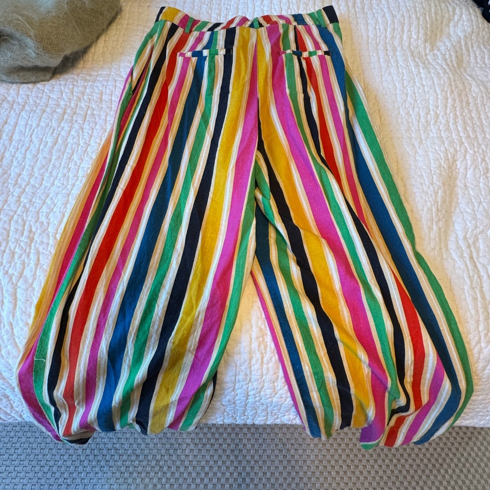 FARM Rio Multicolor Striped Wide-Leg Pants – Size M